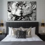 Wall Art titled: Labyrinth of Passions in a Horizontal format with: Black and White, and Monochromatic Colors; Decoration the Bedroom wall