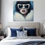 Wall Art titled: Glacial Gazes in a Square format with: Blue, and white Colors; Decoration the Bedroom wall