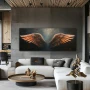 Wall Art titled: Echos of Freedom in a Elongated format with: Grey, and Brown Colors; Decoration the Living Room wall