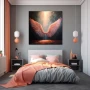 Wall Art titled: Halo of the Dawn in a Square format with: Pink, and Pastel Colors; Decoration the Teenage wall