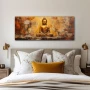 Wall Art titled: Peace and Harmony in a Elongated format with: Golden, and Brown Colors; Decoration the Bedroom wall