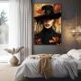 Wall Art titled: November Muse in a Vertical format with: Brown, and Black Colors; Decoration the Bedroom wall