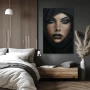 Wall Art titled: Cosmic Gaze in a Vertical format with: and Black Colors; Decoration the Bedroom wall