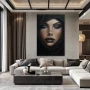 Wall Art titled: Cosmic Gaze in a Vertical format with: and Black Colors; Decoration the Living Room wall
