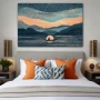 Wall Art titled: Dawn of the Solitary Dreamer in a Horizontal format with: Blue, Pastel, and Navy Blue Colors; Decoration the Bedroom wall