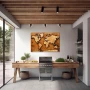 Wall Art titled: The Earth is Flat in a Horizontal format with: Brown, and Beige Colors; Decoration the Quinchos wall