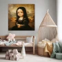 Wall Art titled: The Innocence of Gioconda in a Square format with: Brown, and Black Colors; Decoration the Nursery wall