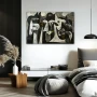 Wall Art titled: Ovis Nigra in a Horizontal format with: Grey, Black, and Monochromatic Colors; Decoration the Bedroom wall