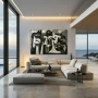 Wall Art titled: Ovis Nigra in a Horizontal format with: Grey, Black, and Monochromatic Colors; Decoration the Living Room wall