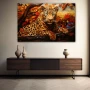 Wall Art titled: Wild Elegance in a Horizontal format with: Brown, and Orange Colors; Decoration the Sideboard wall