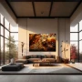 Wall Art titled: Wild Elegance in a Horizontal format with: Brown, and Orange Colors; Decoration the Living Room wall
