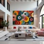 Wall Art titled: Parallel Universes in a Horizontal format with: Blue, Red, Green, and Vivid Colors; Decoration the Living Room wall