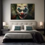Wall Art titled: Tears of a Smile in a Horizontal format with: white, Red, and Green Colors; Decoration the Bedroom wall