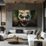 Wall Art titled: Tears of a Smile in a Horizontal format with: white, Red, and Green Colors; Decoration the Living Room wall