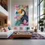 Wall Art titled: Sunrise in Eden in a Vertical format with: Pink, Pastel, and Vivid Colors; Decoration the Living Room wall