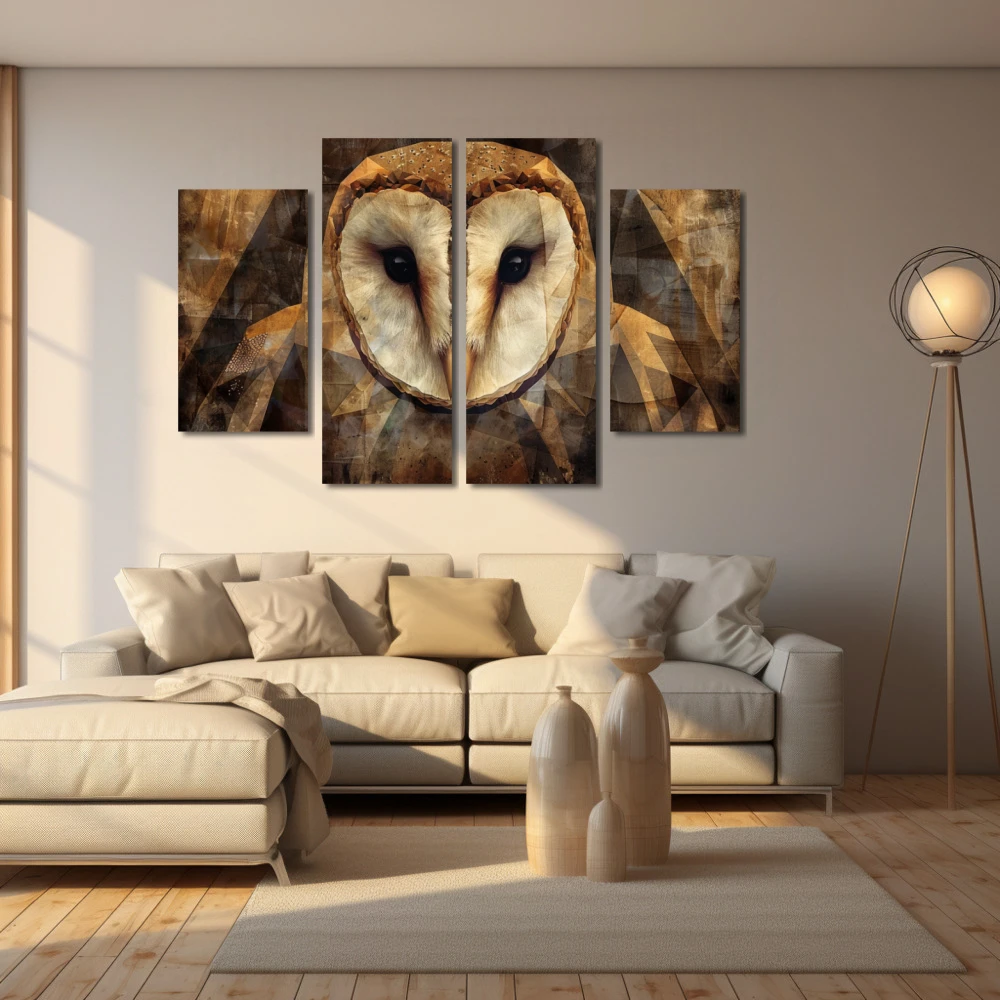 Wall Art titled: Abyssus Ocularis in a Horizontal format with: Brown, and Monochromatic Colors; Decoration the Beige Wall wall