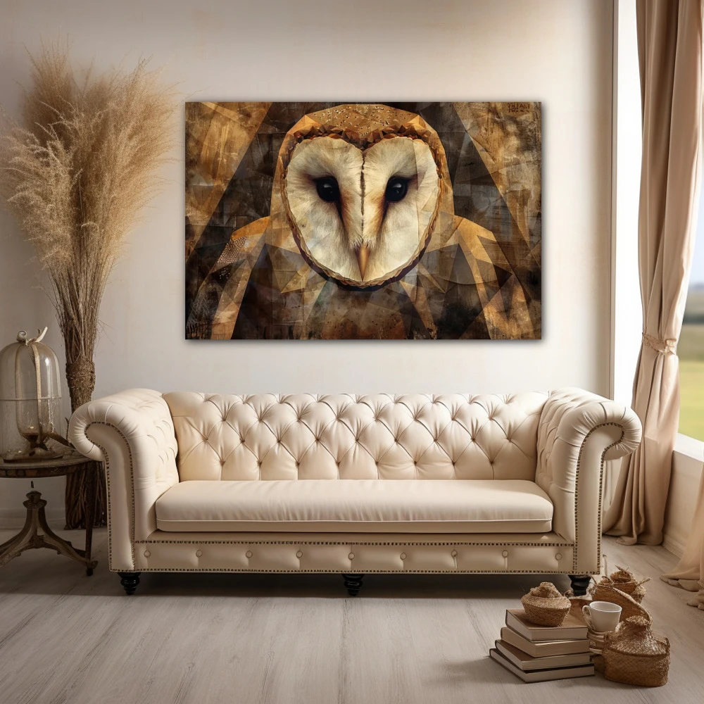 Wall Art titled: Abyssus Ocularis in a Horizontal format with: Brown, and Monochromatic Colors; Decoration the Above Couch wall