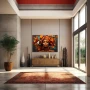 Wall Art titled: Woman of a Thousand Colors in a Horizontal format with: Blue, Brown, and Orange Colors; Decoration the Entryway wall