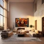 Wall Art titled: Woman of a Thousand Colors in a Horizontal format with: Blue, Brown, and Orange Colors; Decoration the Living Room wall