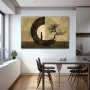 Wall Art titled: Cycles of Existence in a Horizontal format with: Brown, and Monochromatic Colors; Decoration the Kitchen wall