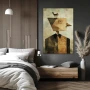 Wall Art titled: Homo avianus in a Vertical format with: Brown, and Beige Colors; Decoration the Bedroom wall