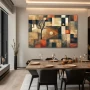 Wall Art titled: Harmony of Square Roots in a Horizontal format with: Brown, and Red Colors; Decoration the Living Room wall