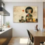 Wall Art titled: Mosaic of the Soul in a Horizontal format with: Brown, and Beige Colors; Decoration the Kitchen wall