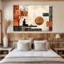 Wall Art titled: Interior Eclipse in a Horizontal format with: Grey, Brown, and Red Colors; Decoration the Bedroom wall