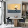 Wall Art titled: Rising Strong in a Horizontal format with: Grey, and Pastel Colors; Decoration the Kitchen wall