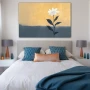 Wall Art titled: Rising Strong in a Horizontal format with: Grey, and Pastel Colors; Decoration the Bedroom wall