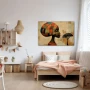 Cuadro Sueños de Geometría Ancestral en formato horizontal con colores Marrón, Naranja, Beige; Decorando pared de Dormitorio Infantil