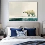 Wall Art titled: Polar Silhouette in a Horizontal format with: white, and Grey Colors; Decoration the Bedroom wall