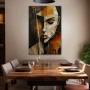 Wall Art titled: Desfragmented Violinist in a Vertical format with: Grey, and Brown Colors; Decoration the Living Room wall