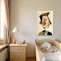 Wall Art titled: Cubist Profile in a Vertical format with: Brown, and Beige Colors; Decoration the Baby wall