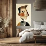 Wall Art titled: Cubist Profile in a Vertical format with: Brown, and Beige Colors; Decoration the Bedroom wall