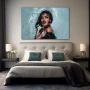 Wall Art titled: Portrait of Obsidian in a Horizontal format with: Grey, and Black Colors; Decoration the Bedroom wall