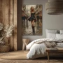 Wall Art titled: Reflections of Paris in a Vertical format with: Grey, Brown, and Black Colors; Decoration the Bedroom wall