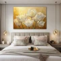 Wall Art titled: Golden Tulip Sunset in a Horizontal format with: Yellow, white, and Golden Colors; Decoration the Bedroom wall