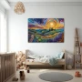 Wall Art titled: Dreams of Chromatic Arcadia in a Horizontal format with: Yellow, Blue, Violet, and Vivid Colors; Decoration the Nursery wall