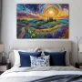 Wall Art titled: Dreams of Chromatic Arcadia in a Horizontal format with: Yellow, Blue, Violet, and Vivid Colors; Decoration the Bedroom wall