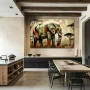 Wall Art titled: Spirit of the Savannah in a Horizontal format with: Brown, and Beige Colors; Decoration the Kitchen wall