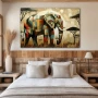 Wall Art titled: Spirit of the Savannah in a Horizontal format with: Brown, and Beige Colors; Decoration the Bedroom wall