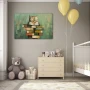 Wall Art titled: Master of Dreamy Pages in a Horizontal format with: and Green Colors; Decoration the Baby wall