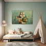 Cuadro Maestro de Páginas Soñadoras en formato horizontal con colores Verde; Decorando pared de Dormitorio Infantil