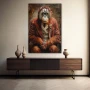 Wall Art titled: Aristocrat of the Jungle in a Vertical format with: and Brown Colors; Decoration the Sideboard wall