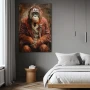 Wall Art titled: Aristocrat of the Jungle in a Vertical format with: and Brown Colors; Decoration the Bedroom wall