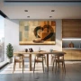 Wall Art titled: Aromatic Heart in a Horizontal format with: Brown, and Beige Colors; Decoration the Kitchen wall