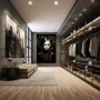 Wall Art titled: The Beauty of Winged Twilight in a Vertical format with: Golden, and Black Colors; Decoration the Dressing Room wall