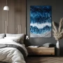 Cuadro Sueños de Espuma Marina en formato vertical con colores Blanco, Gris, Azul Marino; Decorando pared de Habitación dormitorio