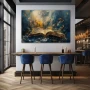 Wall Art titled: Reader's Dreams in a Horizontal format with: Golden, and Navy Blue Colors; Decoration the Bar wall